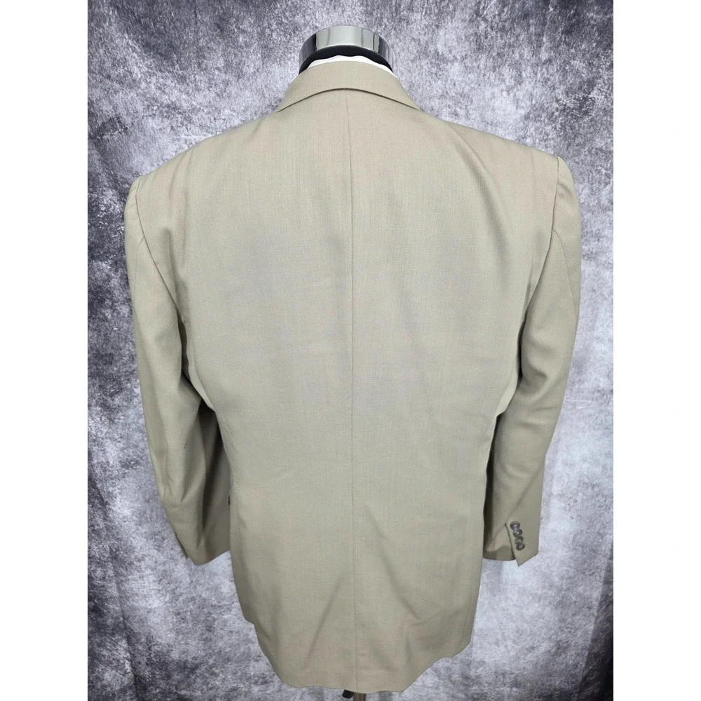 Stafford Blazer Jacket Mens 40R Beige Worsted Wool Blend Sports Coat‎ VTG USA